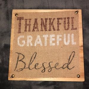 Thankful, Grateful, Blessed wooden sign